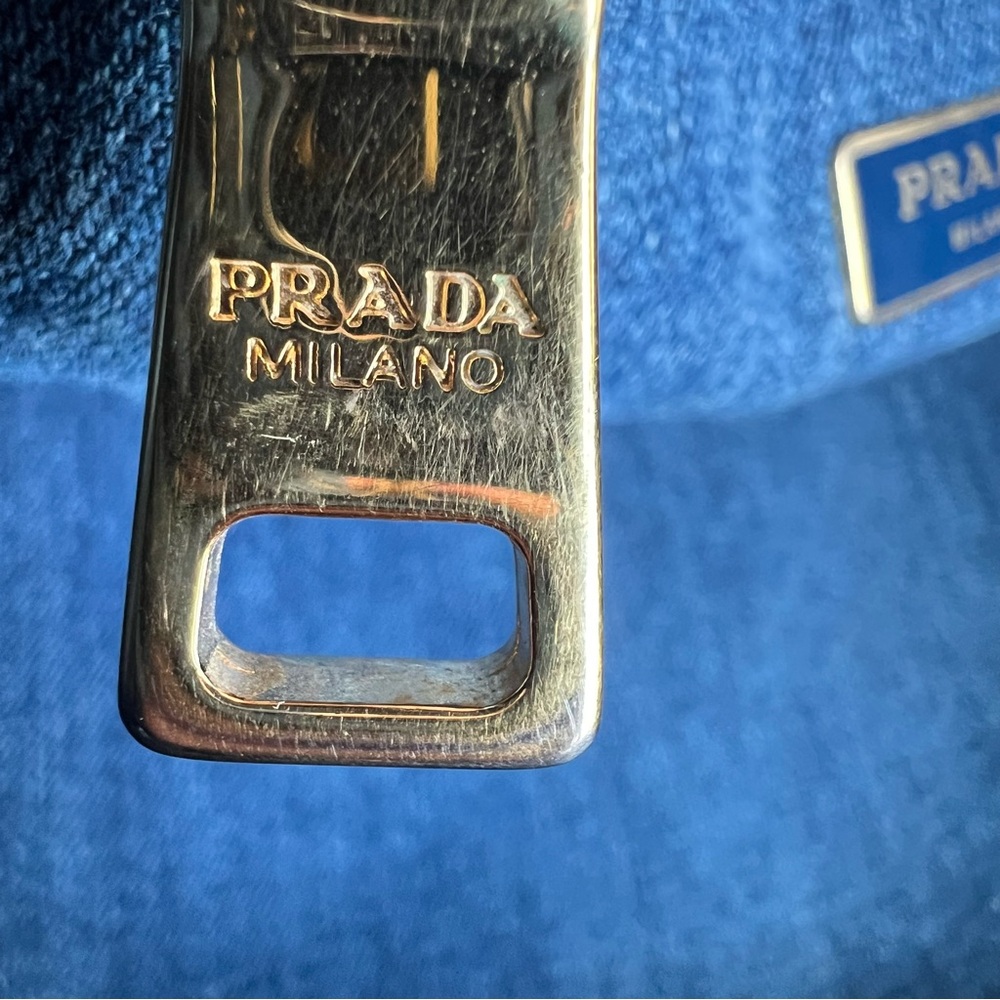 Prada Blue Denim Structured Canapa Tote - Picture 7 of 15
